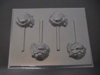 482sp TMNT Teenage Turtle Face Chocolate or Hard Candy Lollipop Mold